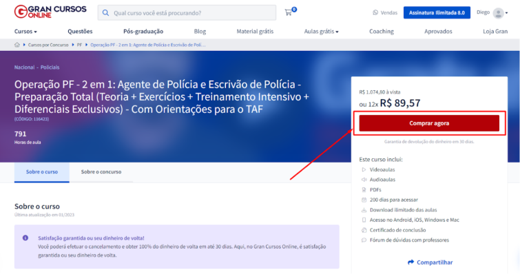 Informações sobre o curso